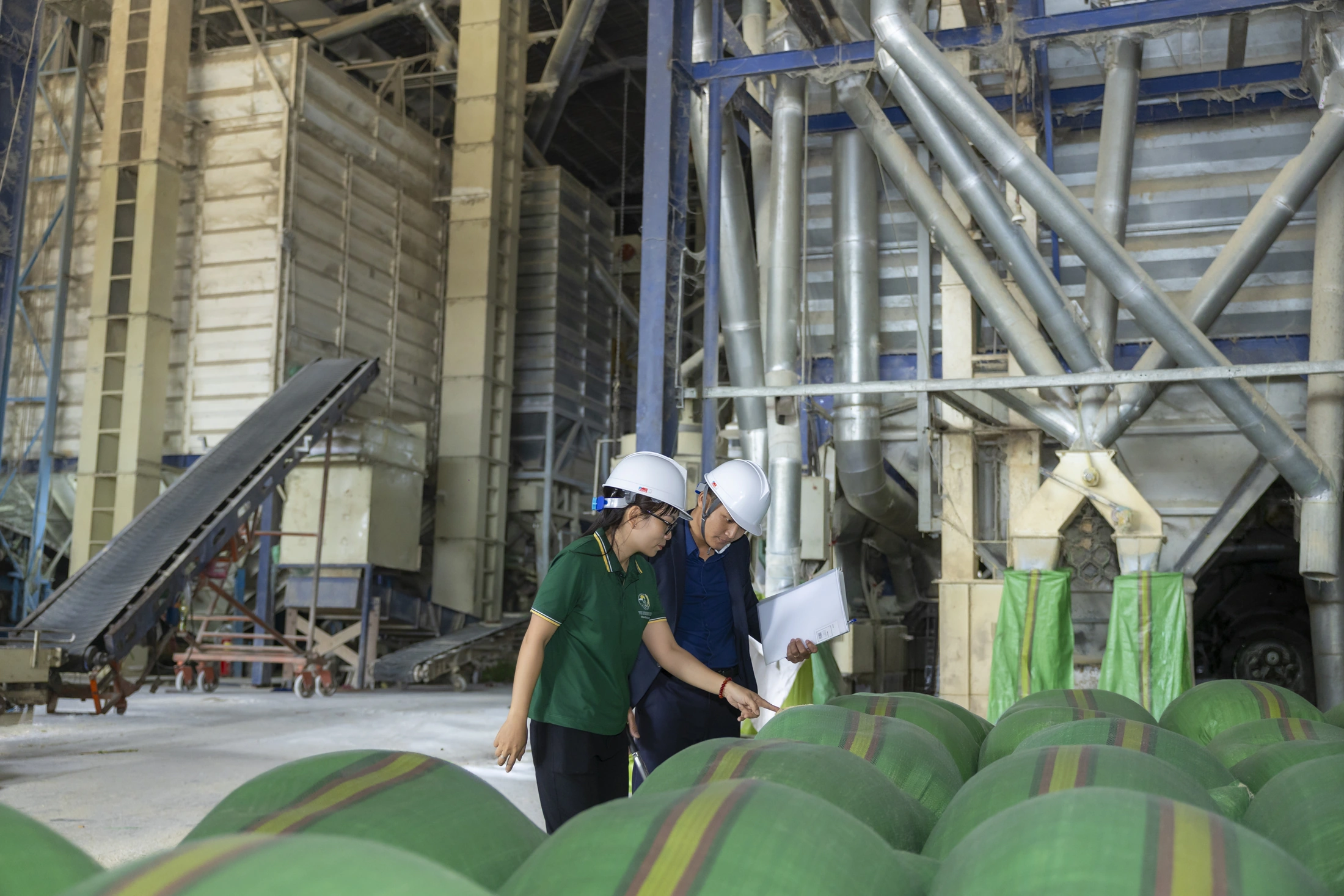 Team reviewing warehouse operations