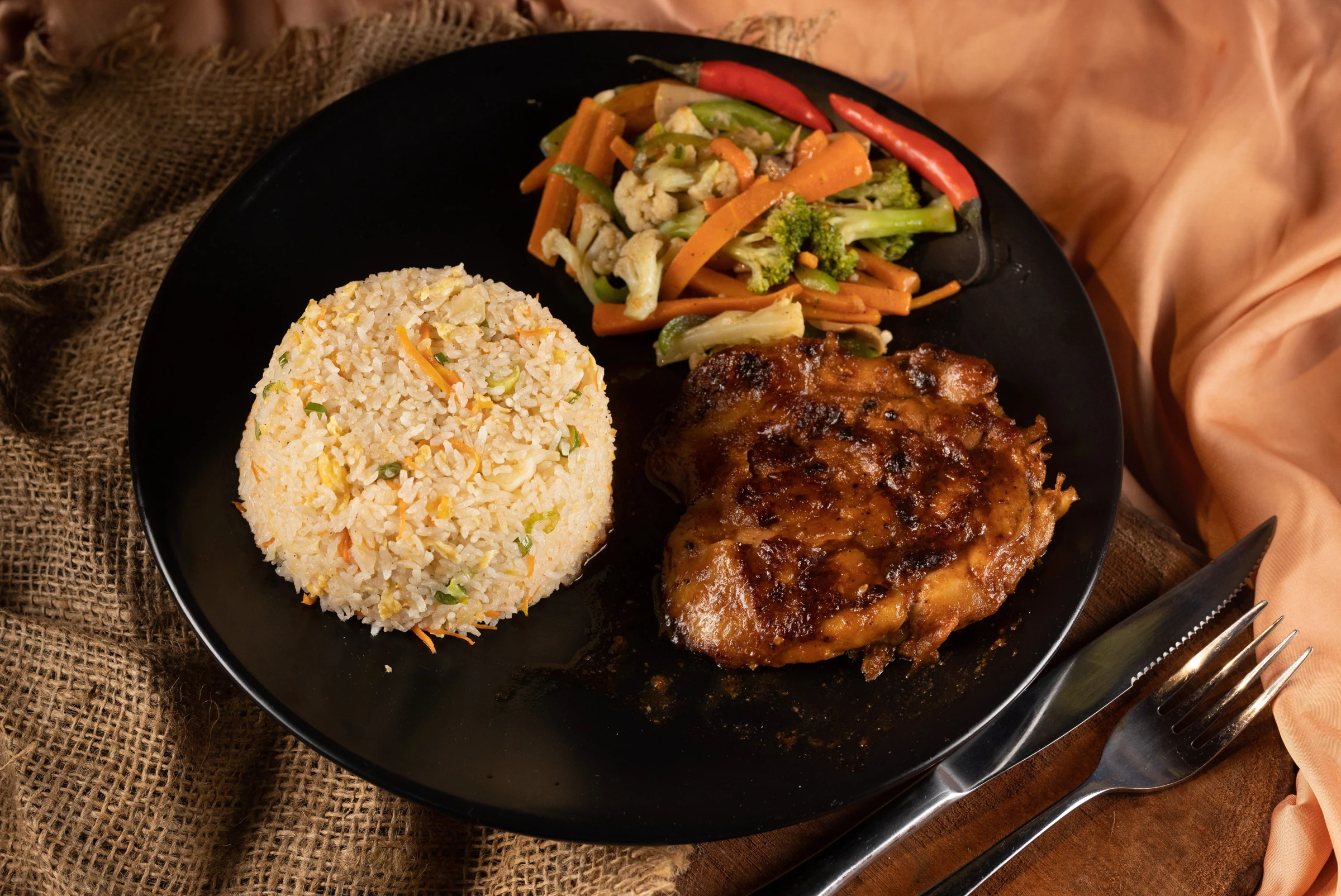 Lemon Grilled Chicken with Fragrant Rice — serving inspiration