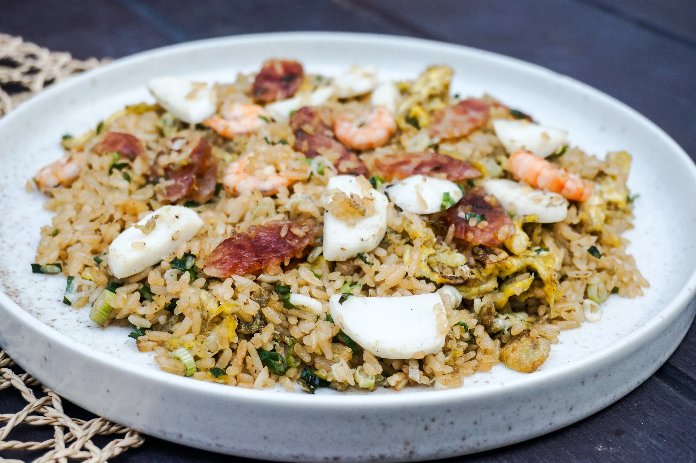 Seafood Fried Rice with Shrimp and Calamari — serving inspiration