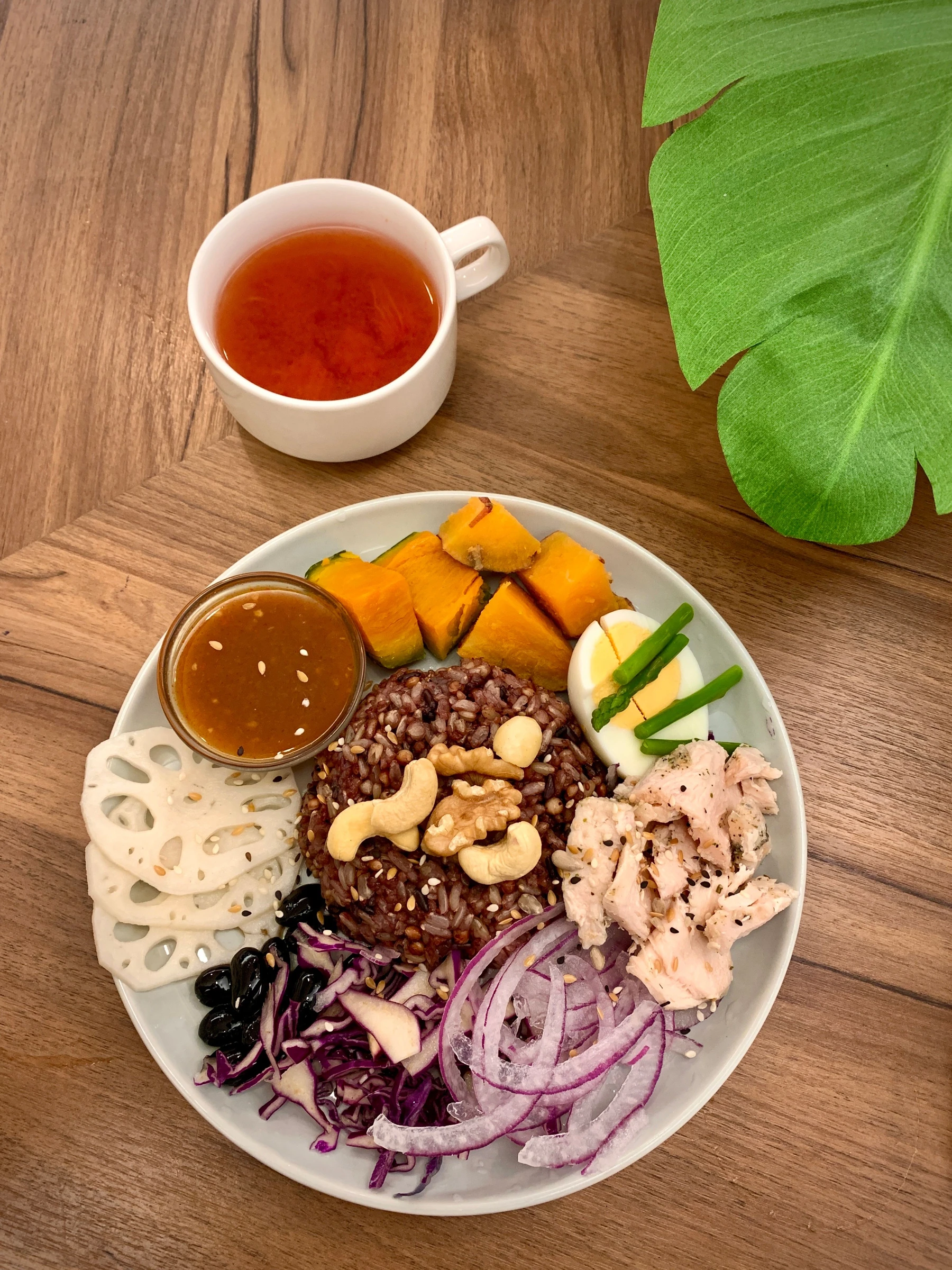 Whole-Grain Rice Plate with Roasted Pumpkin and Nuts — serving inspiration